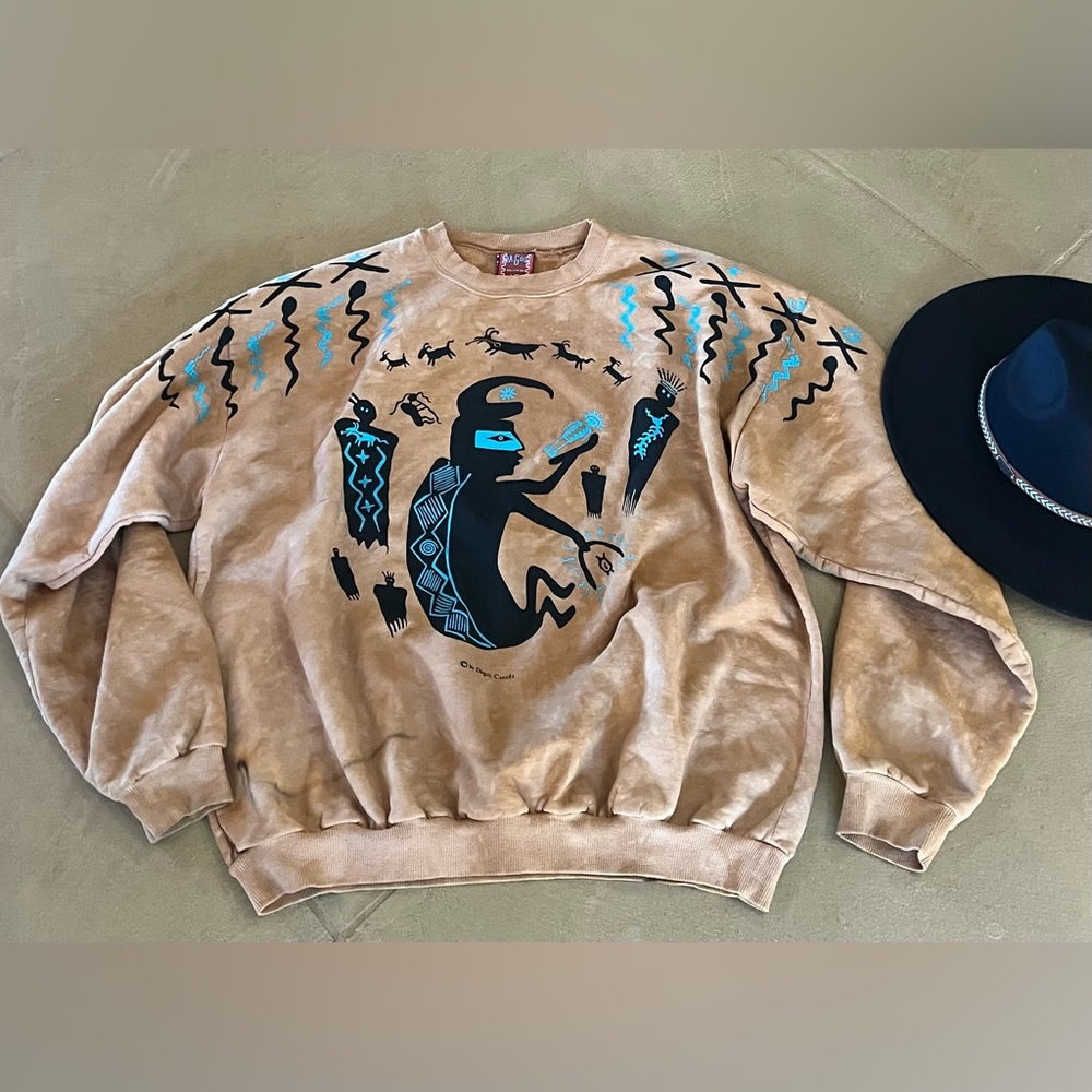 Vintage 90s DAGOLI Soul Healer Tribal Tie Dye Sweatshirt